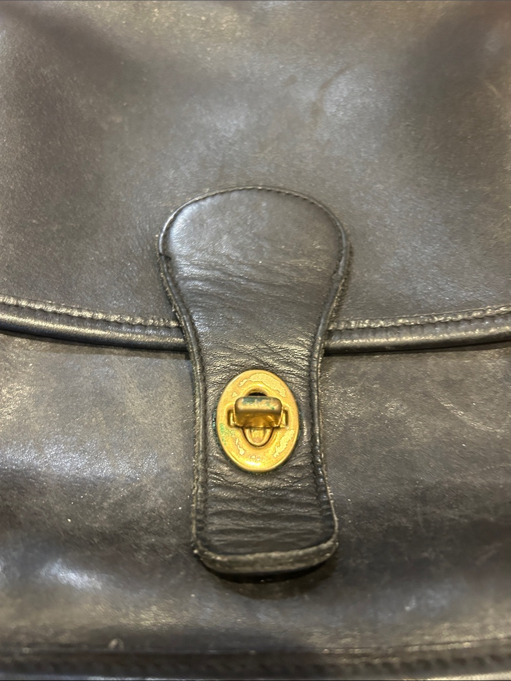 Vintage Coach Station Bag Black Leather Crossbody Messenger Bag - Picture 2 of 14